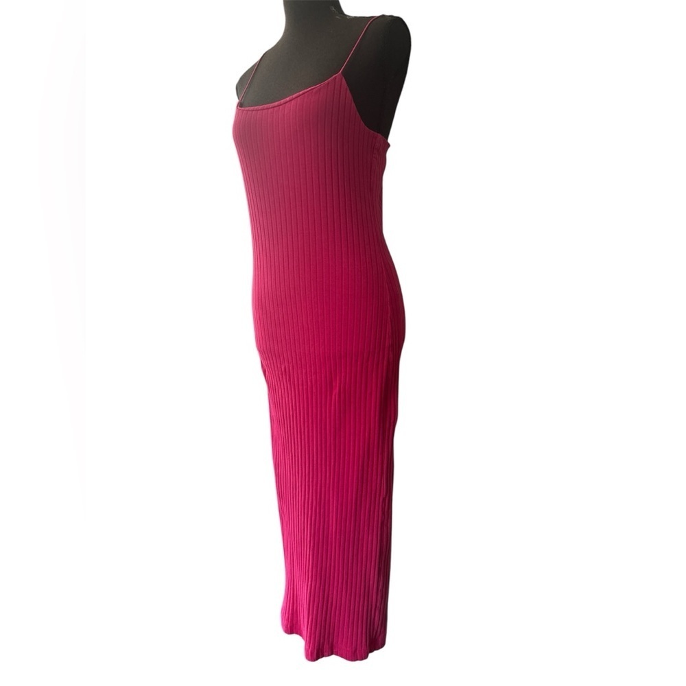 ZARA Dress Fuchsia Pink Ribbed
Midi Dress Bodycon Sleeveless, Size L - Picture 3 of 9